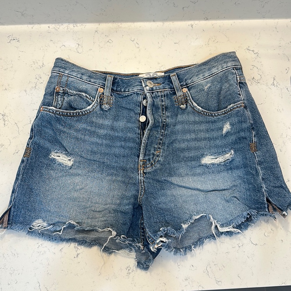 We The Free Distressed Denim Shorts